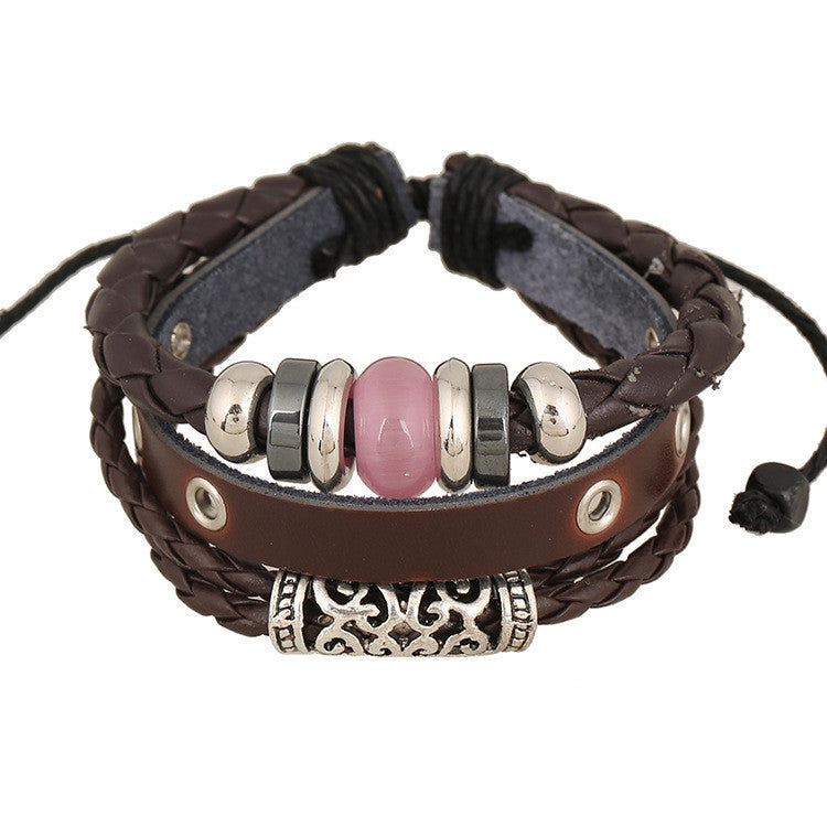Personality Beaded Multilayer Leather Bracelet