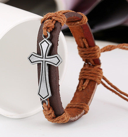 Personality Cross Woven Bracelet