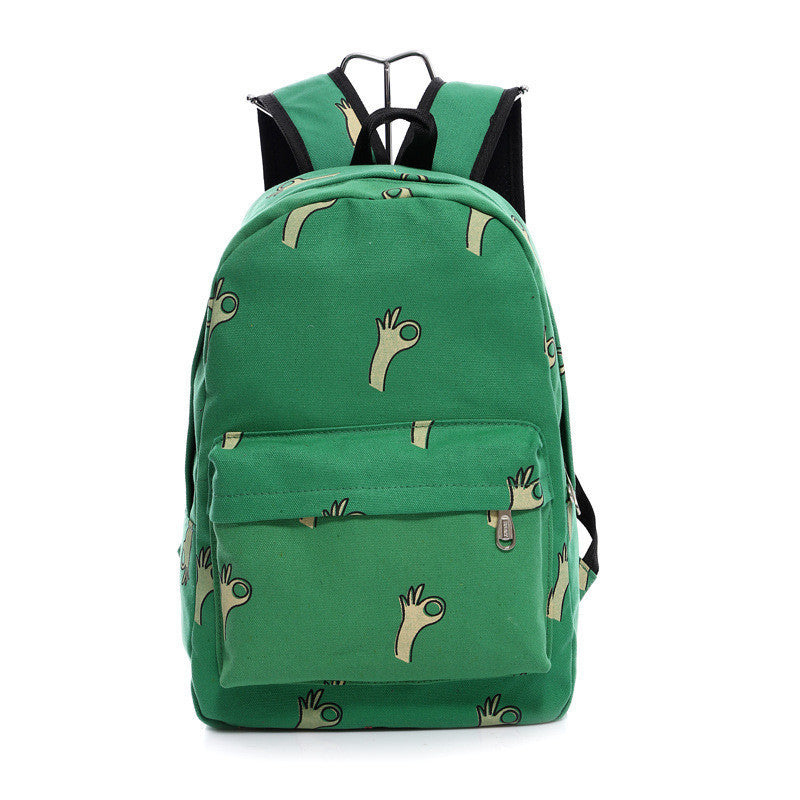 Lovely Korean Canvas Casual Backpack Bag - Meet Yours Fashion - 1