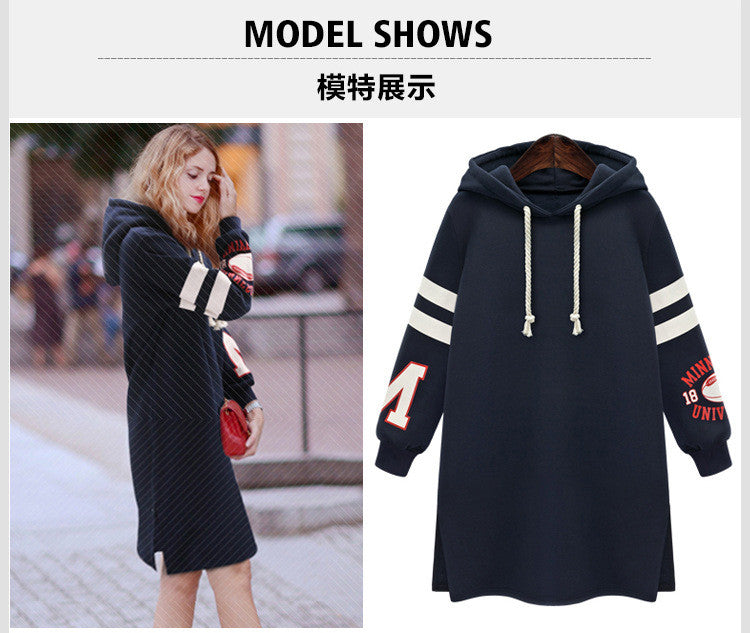 Long Slim Pullover Hooded Print Hoodie - Meet Yours Fashion - 4