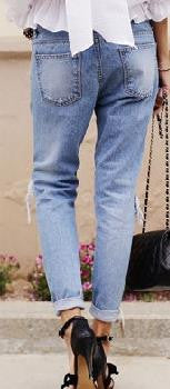 Ripped Hole Loose Slim Street Fashion Beggar Jeans