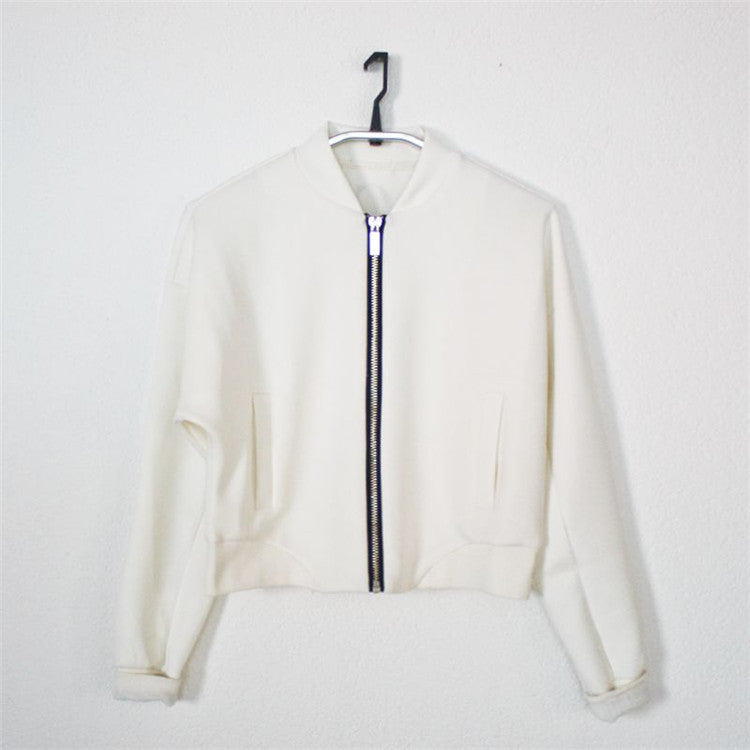 Print Scoop Zipper Sport Short Coat - Meet Yours Fashion - 5