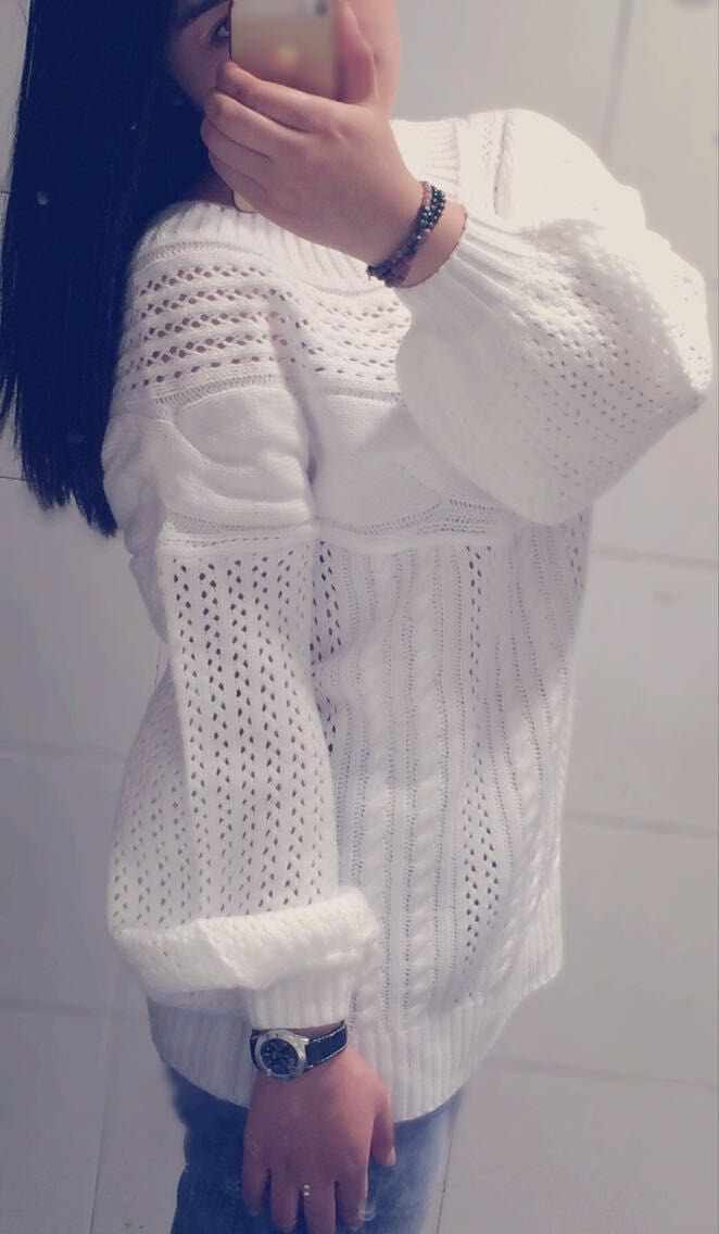 Cable Straight Collar Hollow Knit Pullover Sweater - Meet Yours Fashion - 2