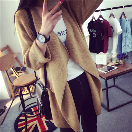 Korean Knit V-neck Cardigan Loose Solid Color Sweater - Meet Yours Fashion - 4