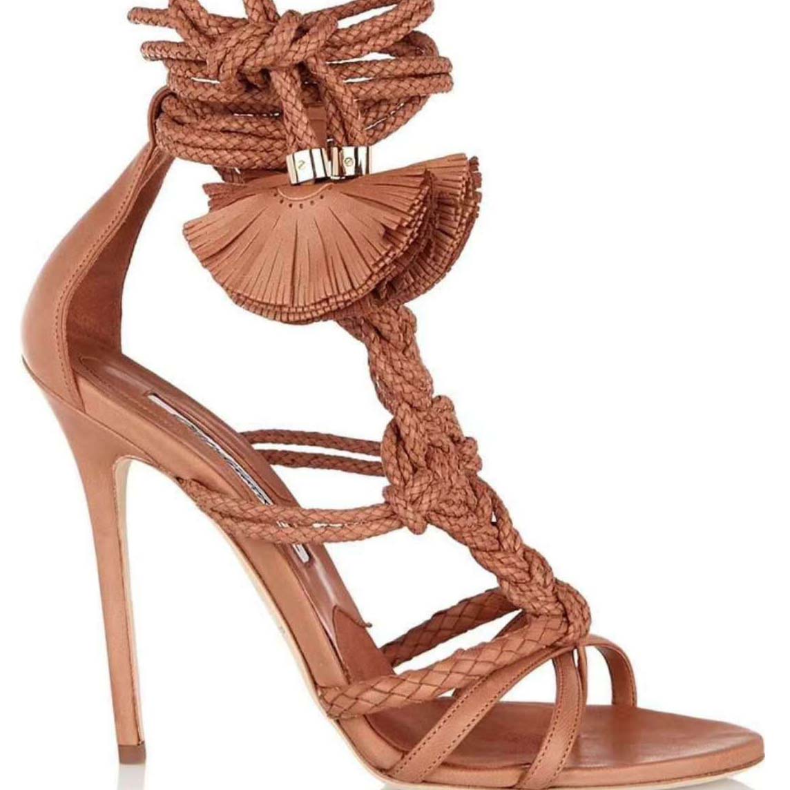 Embellished Strappy Ankle Cutout Sandals