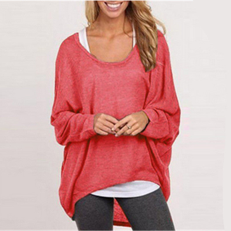 Loose Long Sleeves Irregular Pullover Sweater Top - MeetYoursFashion - 8