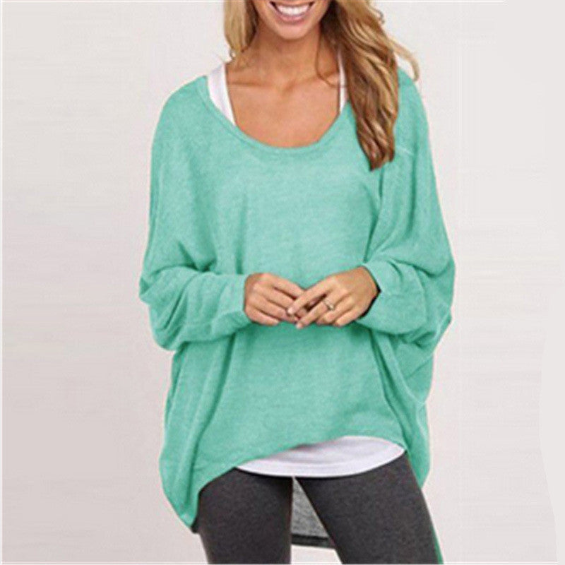 Loose Long Sleeves Irregular Pullover Sweater Top - MeetYoursFashion - 7