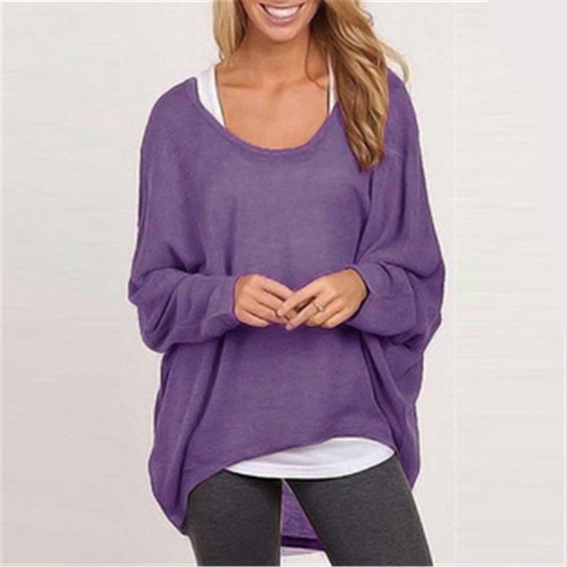 Loose Long Sleeves Irregular Pullover Sweater Top - MeetYoursFashion - 6