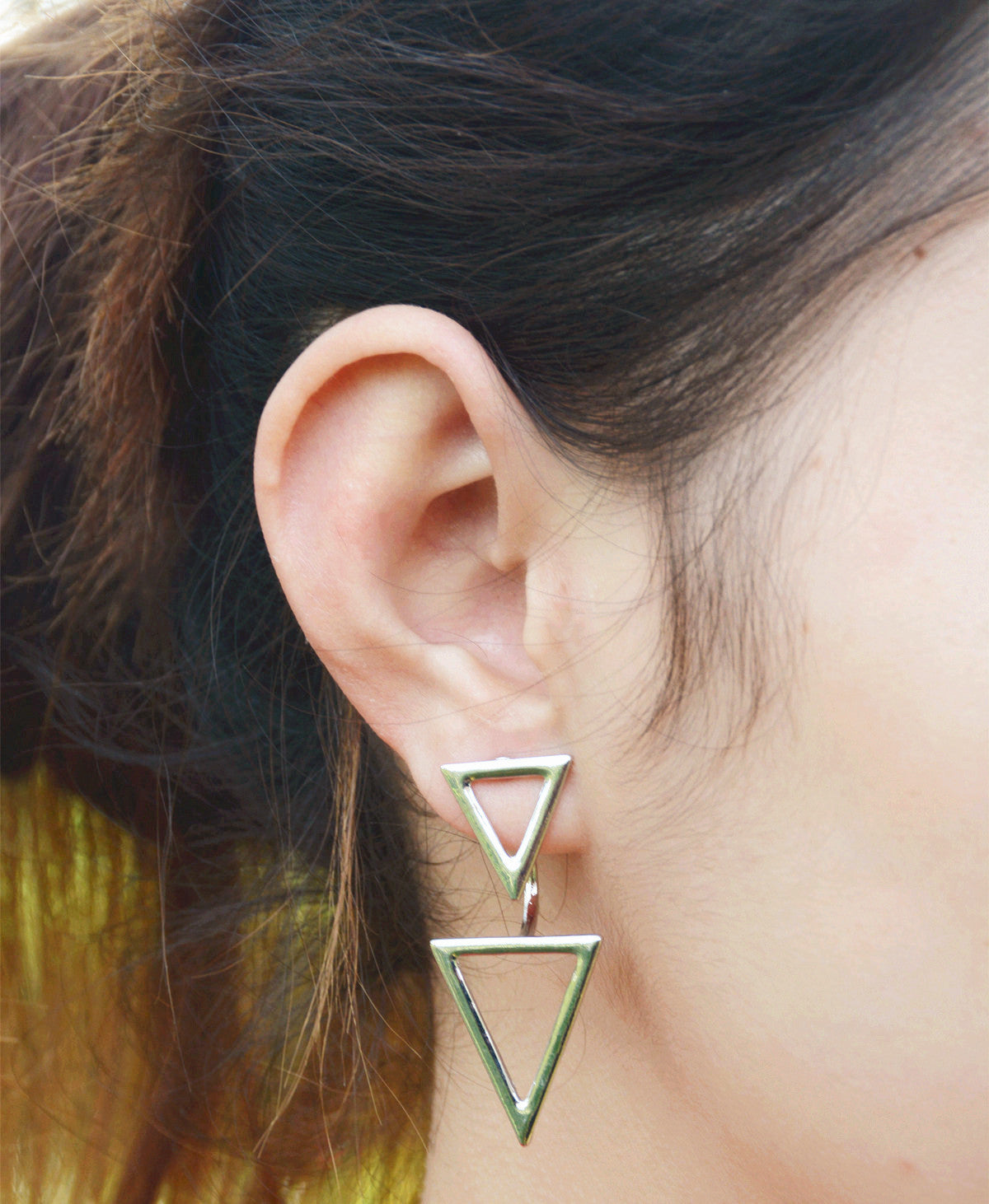 Fashionable Double Triangle Lady's Earrings