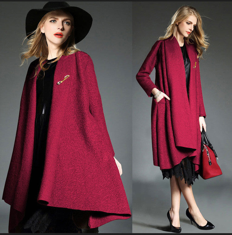 Drape Cardigan Asymmetric Solid Coat - Meet Yours Fashion - 2