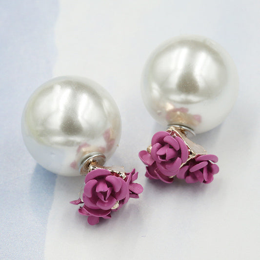 Sweet Roses Flowers Diamond Stud Earrings
