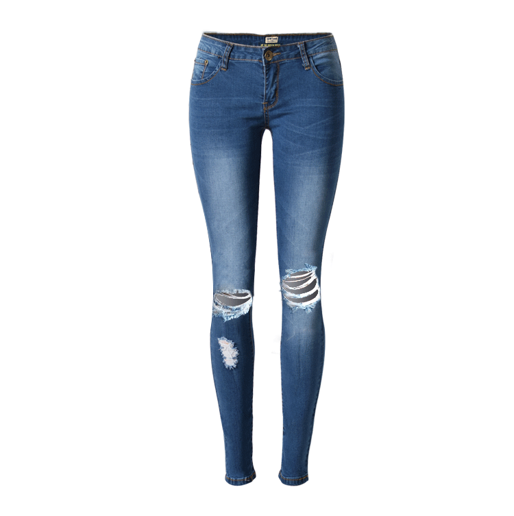 Holes Ripped Straight Slim Beggar High Waist Jeans - Meet Yours Fashion - 4