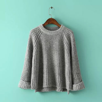 Knitting Bell Sleeve Thick Sweater