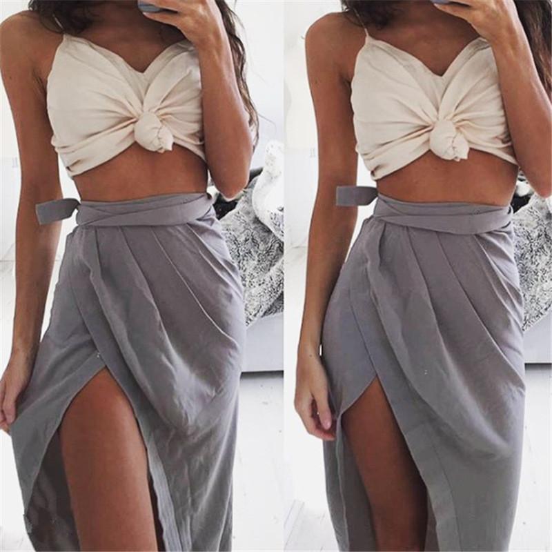 Knot Spaghetti Strap V-neck Sexy Crop Tops Vest - Meet Yours Fashion - 6
