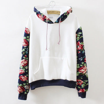 Print Retro Pullover Long Sleeve Loose Hoodie - Meet Yours Fashion - 1