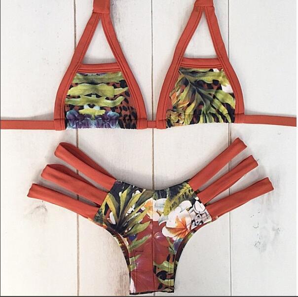 Cut Out Spaghetti Strap Low Waist Bikini Set Swimwear - Meet Yours Fashion - 1
