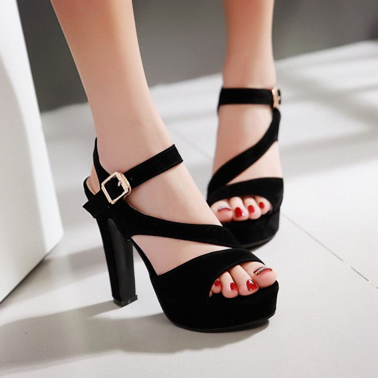 Fashion High Heels Suede Platform Prom Party Sandals - MeetYoursFashion - 1
