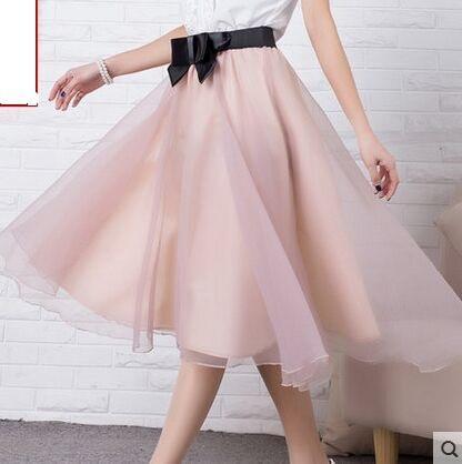 Clearance Sweet Bowknot Multi-layer A-line Pleated Tulle Skirt