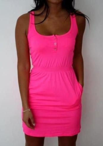 Sleeveless Scoop A-line Bodycon Sexy Pure Color Dress - Meet Yours Fashion - 1