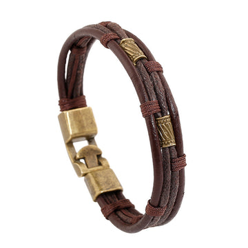 Multilayer Woven Leather Bracelet
