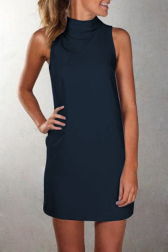 Pure Color Sexy O-neck Sleeveless Short Dress - Meet Yours Fashion - 8