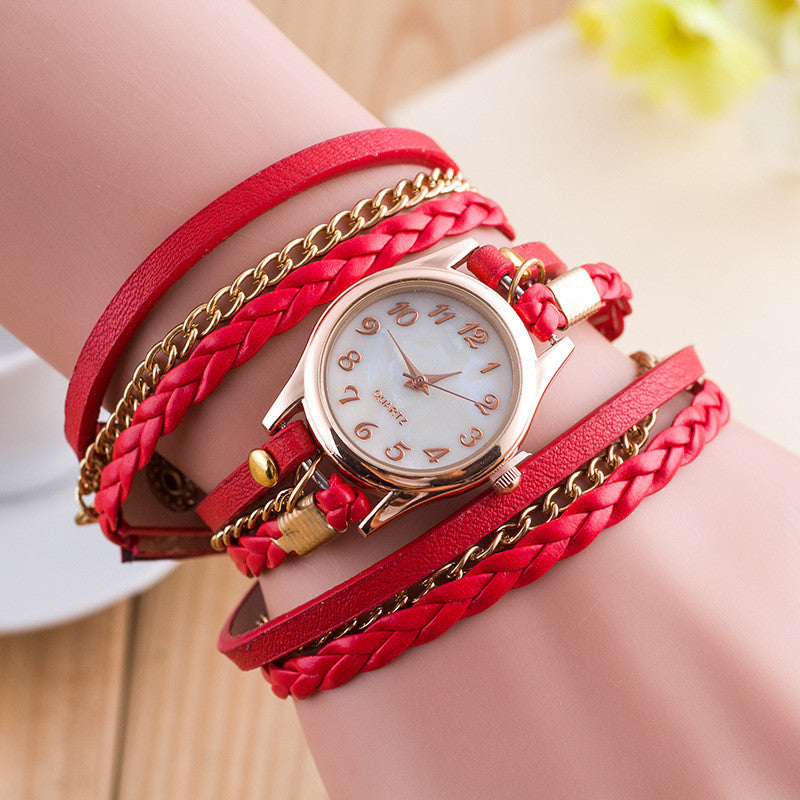 Bright Color Multilayer Woven Watch