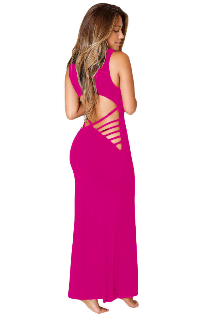 Sexy Bandage Hollow Waist Club Party Long Dress