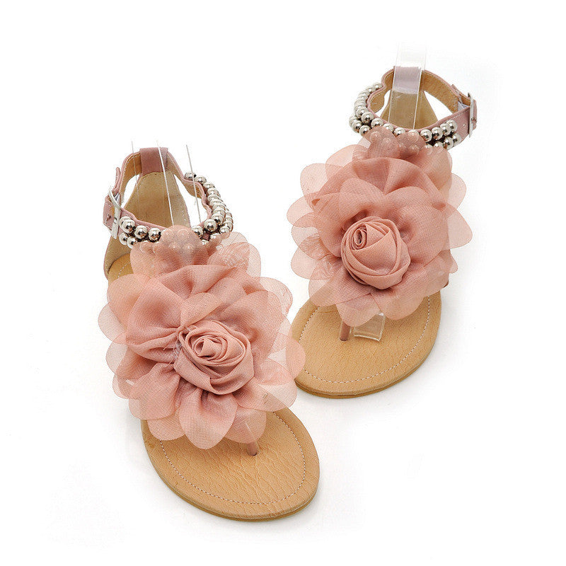 Bohemia Style 3-D Flowers Holiday Sandals
