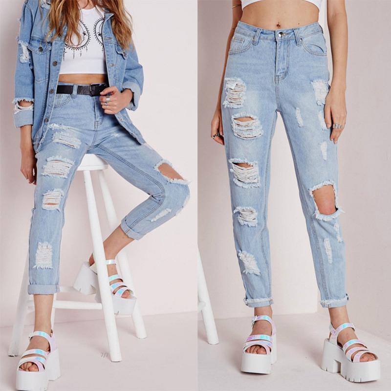 Sexy Cut Out Straight Beggar Jeans - Meet Yours Fashion - 1