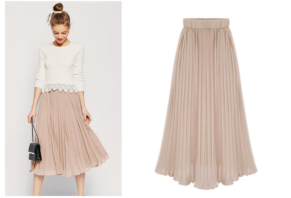 Clearance Pure Color Chiffon Pleated Big Short Skirt
