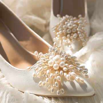 Shallow Mouth High Heel Satin Wedding Shoes