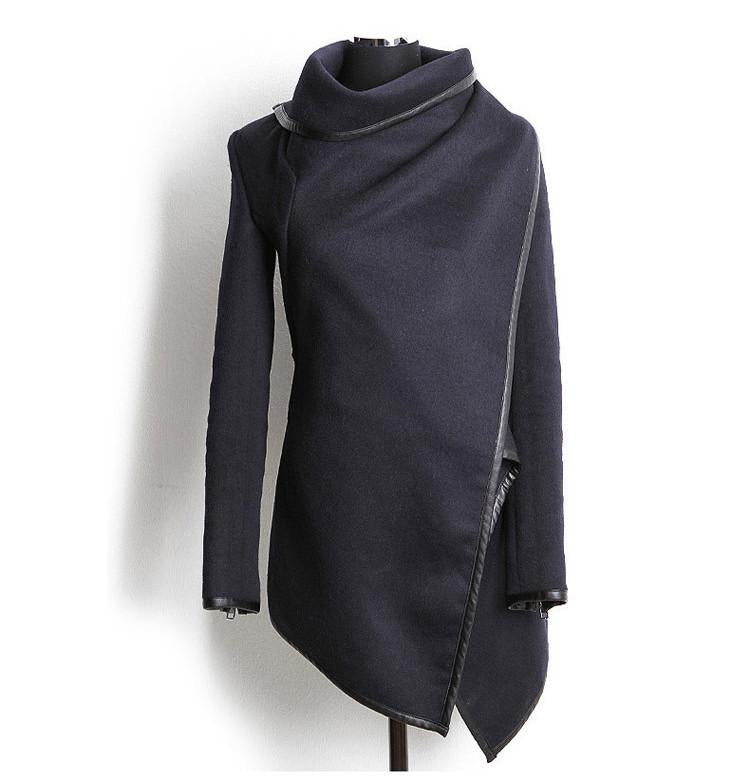 Long Irregular Thickening Woolen Overcoat - Meet Yours Fashion - 5