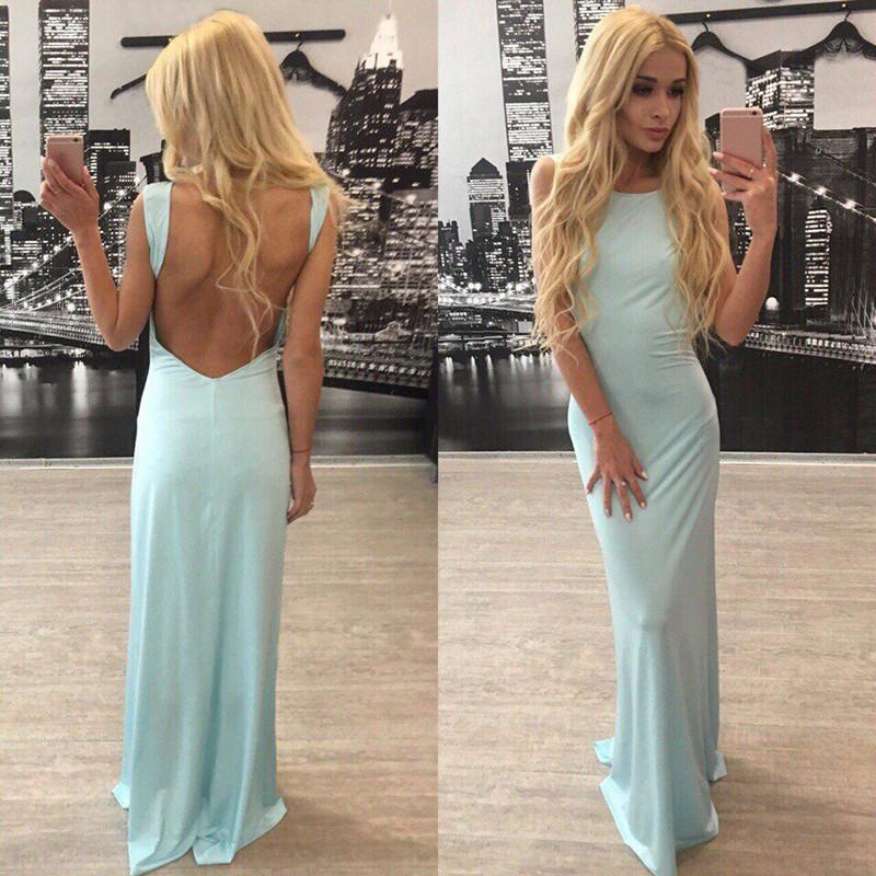 Pure Color Backless Sleeveless Long Dress - Meet Yours Fashion - 4