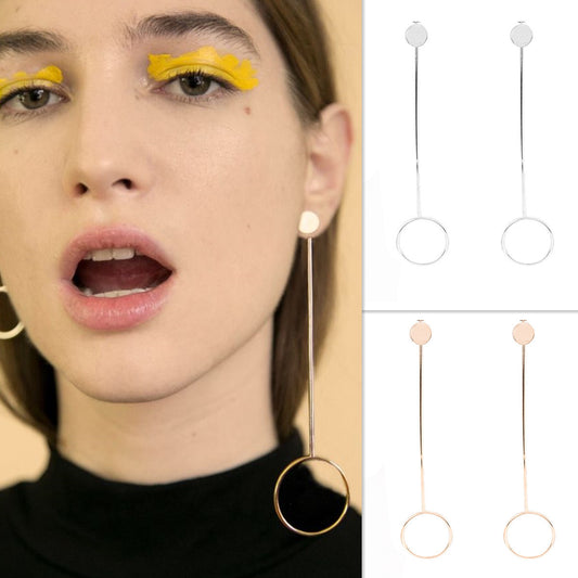 Strip Loops Copper Stud Earrings