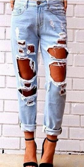 Big Holes Ripped Beggar BY Style Sexy Jeans - Meet Yours Fashion - 2