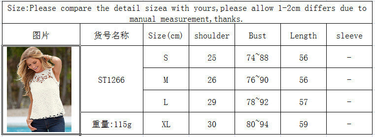 Hollow Out Sleeveless Scoop Straight Hot Blouse - Meet Yours Fashion - 3