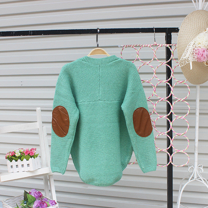 Cardigan Pure Color Elbow Patch Knit Sweater - Meet Yours Fashion - 7