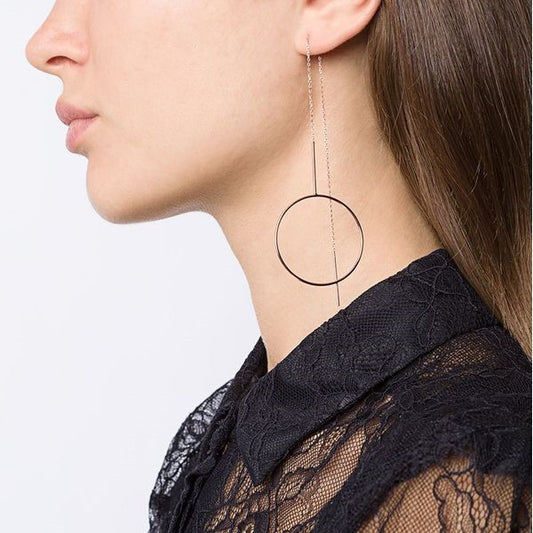 Strip Loops Tassels Earrings