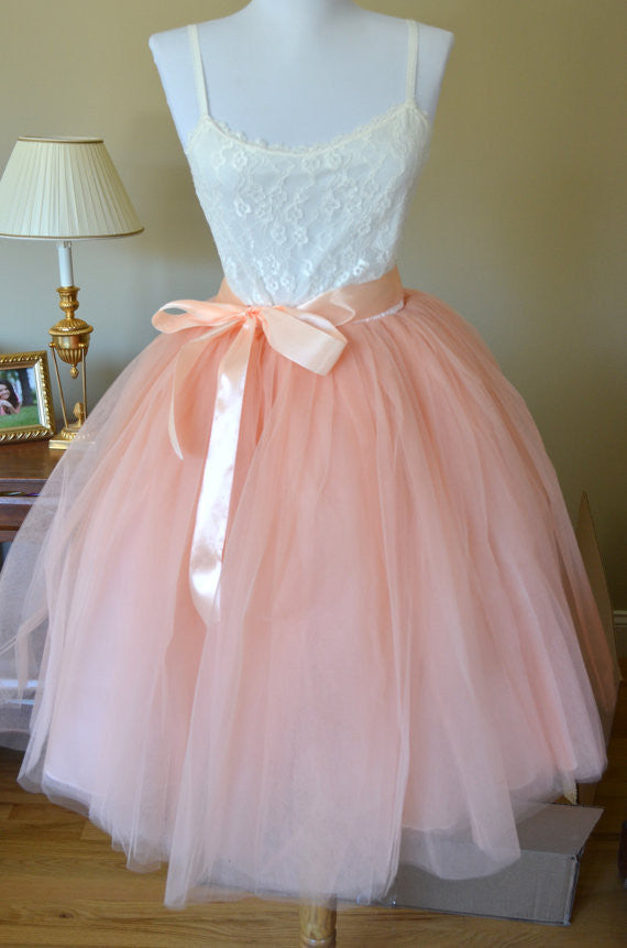 Beautiful Multi-layer Pure Color A-line Tulle Skirt