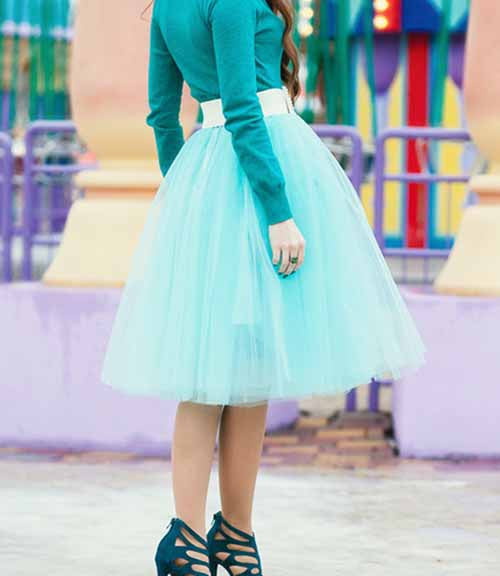 Beautiful Multi-layer Pure Color A-line Tulle Skirt