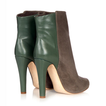 Patchwork Stiletto High Heel Round Toe Ankle Boots