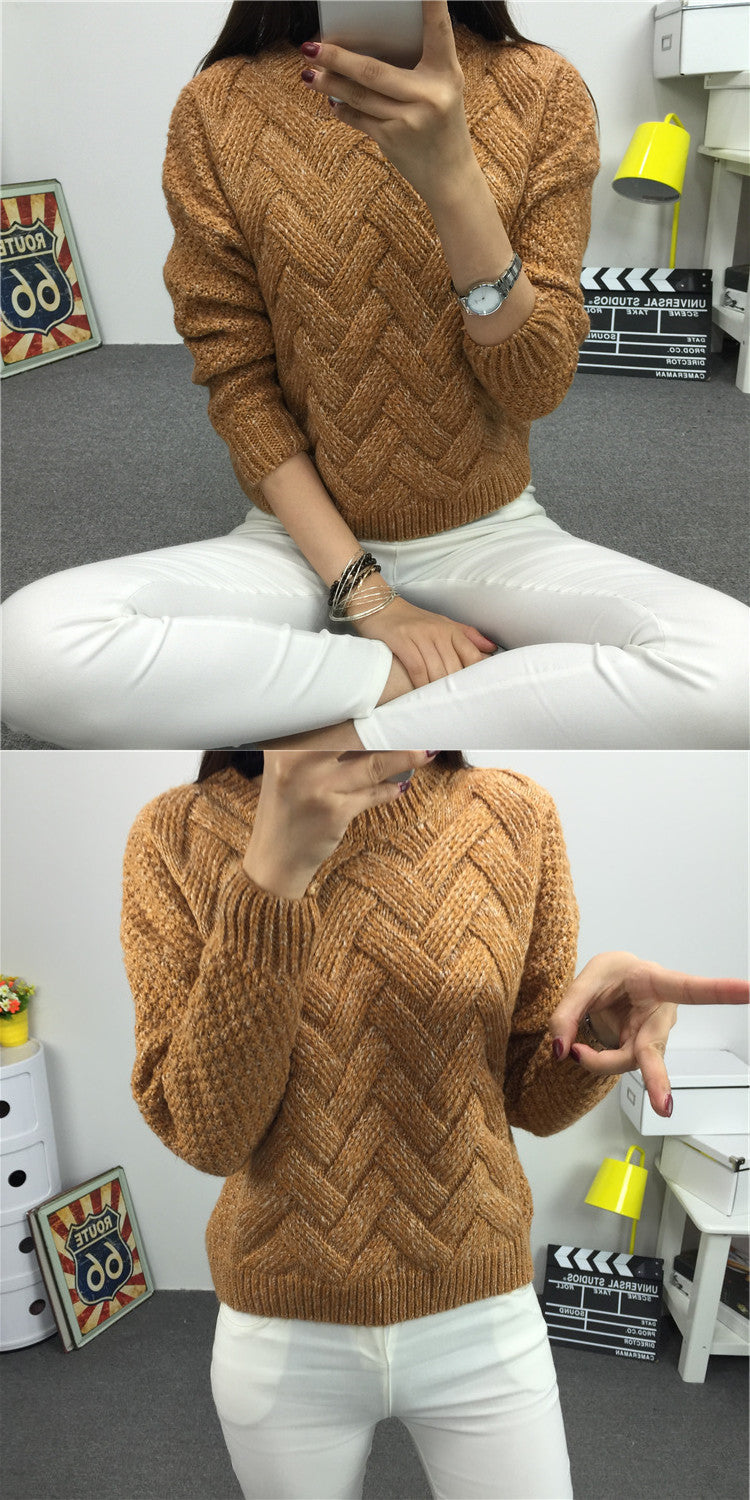 Dropped Shoulder Scoop 3/4 Sleeves Solid Pullover Sweater - Meet Yours Fashion - 4