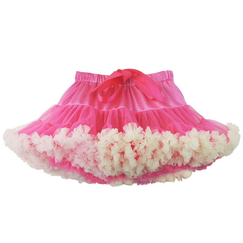 Romantic Patchwork Multi-Layers Short Fluffy Skirt
