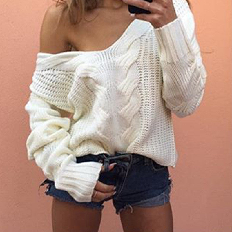 Bubble Hollow Out Long-Sleeved Sweater