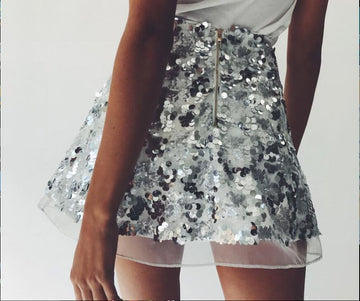 Clearance Sexy Sequins Patchwork A-Line Mini Skirt