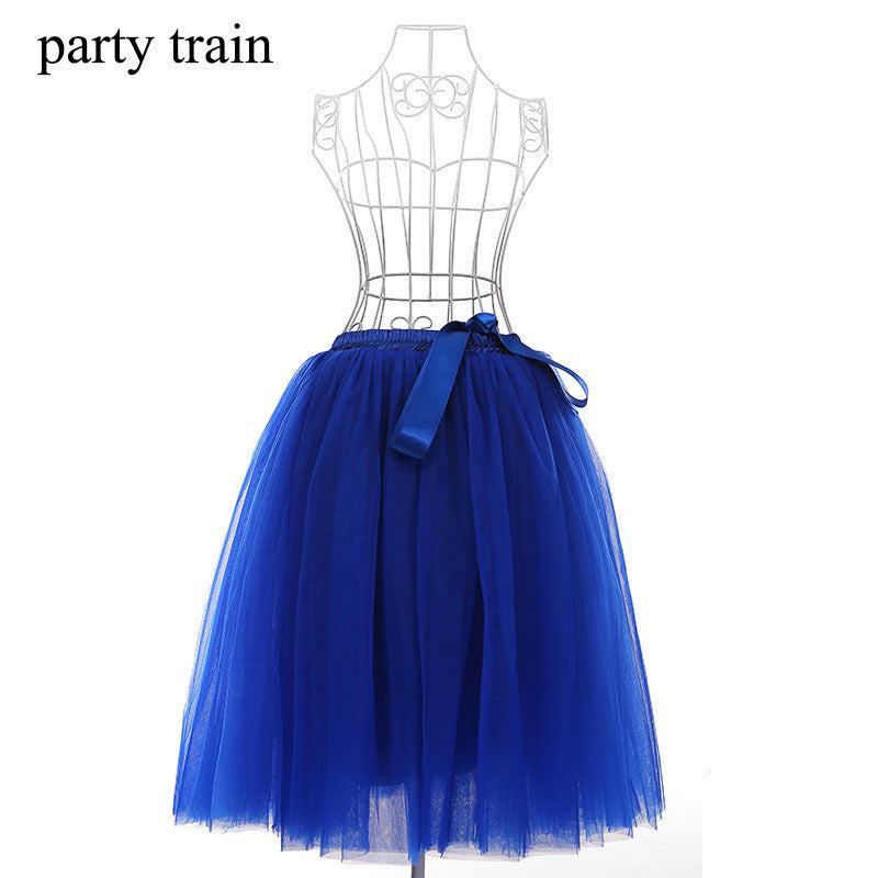 Romantic Multi-layer Pure Color A-line Tulle Skirt