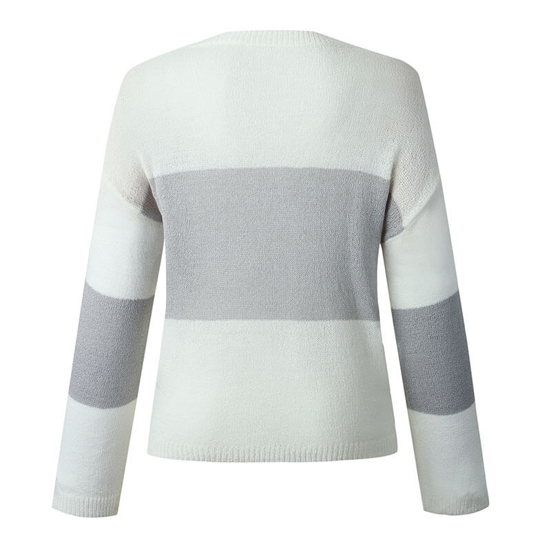 Colorblock Loose Pullover Sweater
