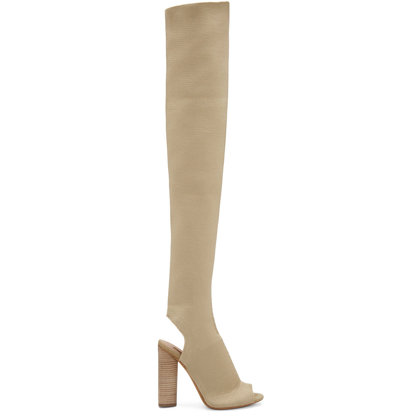 Paddy Cut Out Peep Toe High Chunky Heel Over the Knee Long Boots