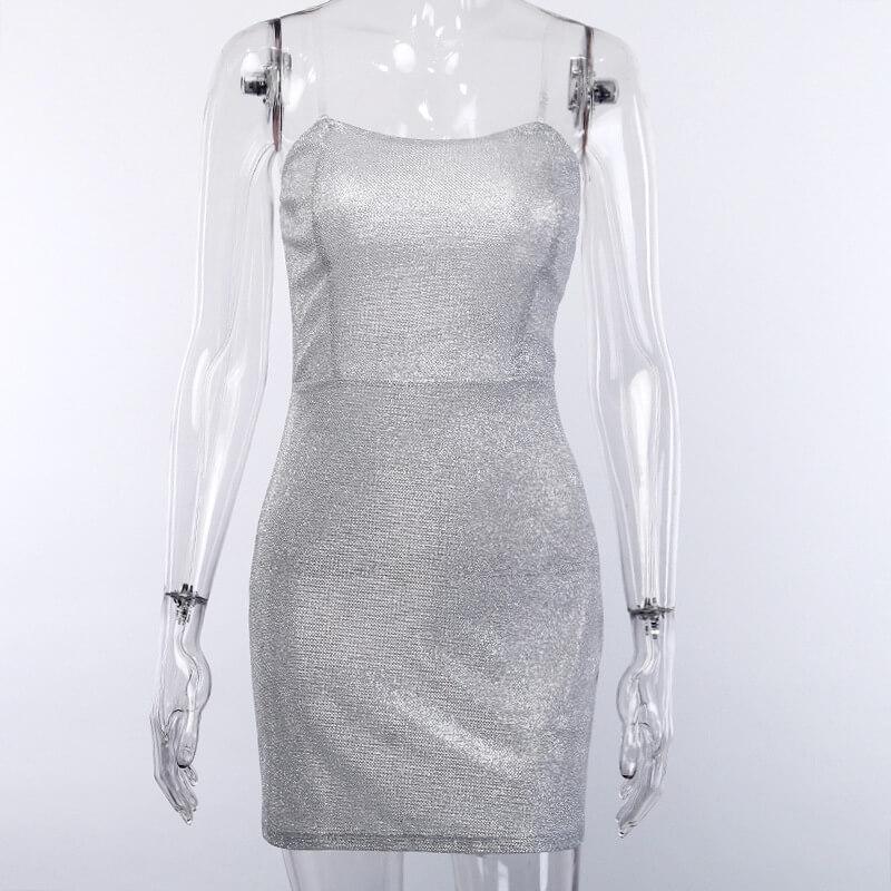 Silver Tube Bodycon Short Dress