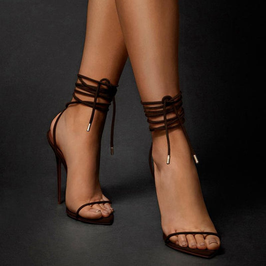 Bandage Cool Boots Woman Heels Sandals